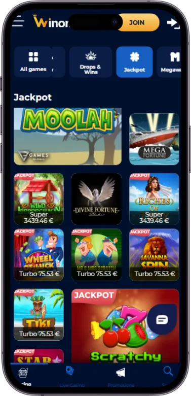 winomania jackpot games